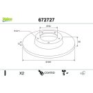 VALEO Bremsscheibe 672727 COATED