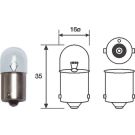 Glühlampe R10W 12V/10W Ba15S (Mit Kochmet.) 10Stk STANDARD 004008100000