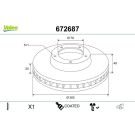 VALEO Bremsscheibe 672687 COATED