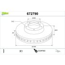 VALEO Bremsscheibe 672790 COATED