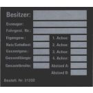 Typenschild Aluminiumfolie 31202