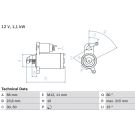 Starter AUDI,PORSCHE 0 986 024 010