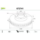 VALEO Bremsscheibe 672741 COATED