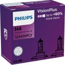 H4 12V 60/55W P43t Vision Plus +60% 2 St. Philips VisionPlus 12342VPC2