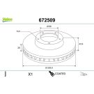 VALEO Bremsscheibe 672509 COATED