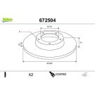 VALEO Bremsscheibe 672504 COATED