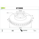VALEO Bremsscheibe 672800 COATED