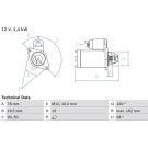 Starter CHEVROLET,OPEL Astra,Meriva 0 986 019 361