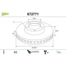 VALEO Bremsscheibe 672771 COATED