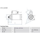 Starter AUDI,SEAT,SKODA,VW 0 986 025 070