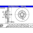 Bremsscheibe Vw P. Sharan/T4 90-10 Power Disc 24.0326-0119.1