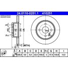 Bremsscheibe Opel T. Astra G 1.2-1.8/ 1.3-1.9Cdti 98 24.0110-0251.1