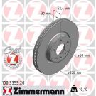 ZIMMERMANN Bremsscheibe 100.3355.20 Coat Z