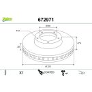VALEO Bremsscheibe 672971 COATED