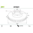 VALEO Bremsscheibe 672521 COATED