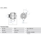 Lichtmaschine CHEVROLET,OPEL 0 986 042 750