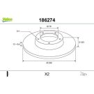 VALEO Bremsscheibe 186274 VALEO Bremsscheibe 186274
