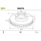 VALEO Bremsscheibe 186576 VALEO Bremsscheibe 186576