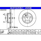 Bremsscheibe Bmw P. 3/Z3 (E36) 1,6-2,0 90-03 24.0112-0126.1