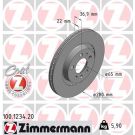 ZIMMERMANN Bremsscheibe 100.1234.20 Coat Z