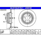Bremsscheibe Bmw T. 7 E32 3.0 86-94 24.0110-0118.1
