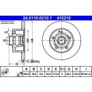 Bremsscheibe Audi T. A4 1.6-2.8 94-01 Ohne Lager 24.0110-0210.1