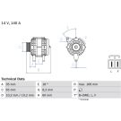 Lichtmaschine OPEL Astra,Corsa,Meriva,Zafira 03-17 0 986 084 150