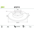 VALEO Bremsscheibe 672711 COATED