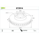 VALEO Bremsscheibe 672914 COATED