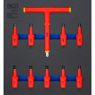 BGS Werkstattwageneinlage 2/3: VDE-Bit-Einsatz-Satz | Antrieb Innenvierkant 12,5 mm (1/2"""") | T-Profil (für Torx) T20 - T55 | 10-tlg | 70217