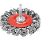 YT-4759 Drahtbürsten Scheibenbürste Rundbürste 75 mm Stahl Stiehlbürste Schaft 6mm