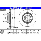 Bremsscheibe Audi P. A4 1.6-3.2 94-08 Power Disc | 24.0322-0152.1