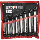 YT-0396 Doppelringschlüsselsatz Gekr÷Pft 6-22mm 8 Stk. Polierte K÷Pf