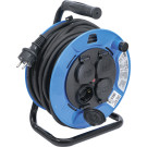 BGS Kabeltrommel | 25 m | 3x1,5 mm² | 4 Steckdosen mit Verschlusskappe | IP 44 | 3500 W | 3375