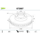 VALEO Bremsscheibe 672687 VALEO Bremsscheibe 672687