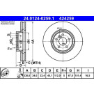 Bremsscheibe Bmw P. 2/X1 1.5-2.0 14 | 24.0124-0259.1