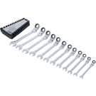 BGS Ratschenring-Maulschlüssel-Satz | abwinkelbar | SW 8 - 19 mm | 12-tlg | 6546