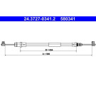 ATE Handbremsseil Seilzug Festellbremse 24.3727-0341.2