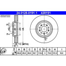 Bremsscheibe Jeep P. Cherokee 2.0-2.2 Crd 4X4 14 | 24.0128-0191.1