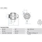 Lichtmaschine | OPEL Astra,Corsa 1.7D 00 | 0 986 043 981