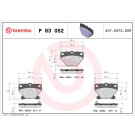 BREMBO Bremsklötze HA | TOYOTA Corolla, Prius, Yaris 00-09 | P 83 052