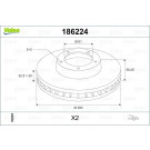 VALEO Bremsscheibe 186224 VALEO Bremsscheibe 186224