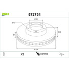 VALEO Bremsscheibe 672754