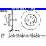 Bremsscheibe Vw P. Caddy/Golf/Passat/Vento 1.4-1.8/1.9D 88-04 Power Disc 24.0313-0178.1 Bremsscheibe Vw P. Caddy/Golf/Passat/Vento 1.4-1.8/1.9D 88-04 Power Disc 24.0313-0178.1