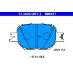 Bremsbelagsatz Toyota P. Celica/Corolla 1,8 16V/2,0 D-4D 99-07 13.0460-5817.2 Bremsbelagsatz Toyota P. Celica/Corolla 1,8 16V/2,0 D-4D 99-07 13.0460-5817.2