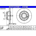 Bremsscheibe Audi T. A4 1.6-3.0 00-08 24.0112-0148.1 Bremsscheibe Audi T. A4 1.6-3.0 00-08 24.0112-0148.1