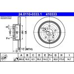 Bremsscheibe Toyota T. Avensis 2.2 D-4D 05-08 24.0110-0333.1 Bremsscheibe Toyota T. Avensis 2.2 D-4D 05-08 24.0110-0333.1