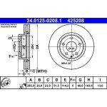 Bremsscheibe Mazda P. 3/Cx-3 1.5D/2.0 13 24.0125-0208.1 Bremsscheibe Mazda P. 3/Cx-3 1.5D/2.0 13 24.0125-0208.1