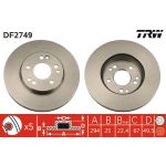 TRW Bremsscheibe Vorderachse DF2749 TRW Bremsscheibe Vorderachse DF2749