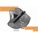 VAICO V10-1850 Fensterheber hinten links, ohne Motor, elektrisch, mit Trägerplatte VAICO V10-1850 Fensterheber hinten links, ohne Motor, elektrisch, mit Trägerplatte
